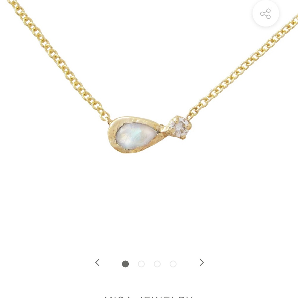 Misa Jewelry Guiding Light Moonstone Necklace 14k Gold